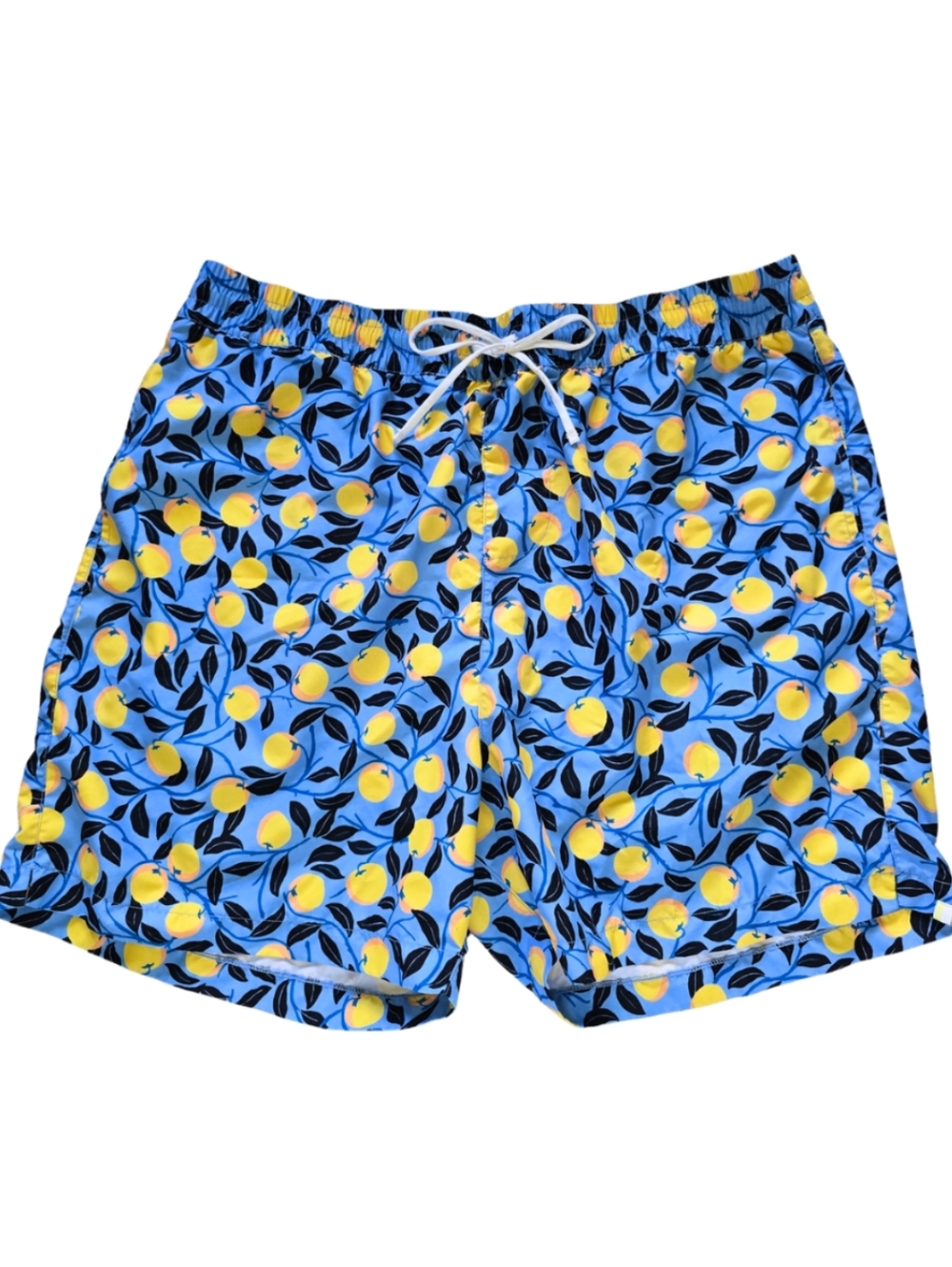 Summersalt x Diane Von Furstenberg Mens Lemon Print Swim Trunks XL Extra Large